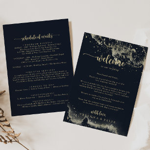 Watercolor Gold Splash Wedding Welcome Letter