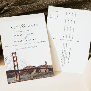 Watercolor Golden Gate San Francisco California Postcard