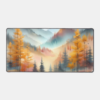 Watercolor Golden larches Desk Mat