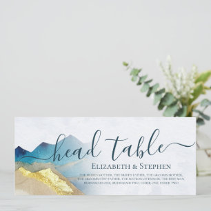 Watercolor Golden Mountain Wedding Head Table Sign