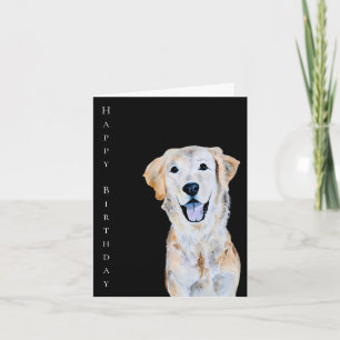 Watercolor Golden Retriever Dog Birthday Card