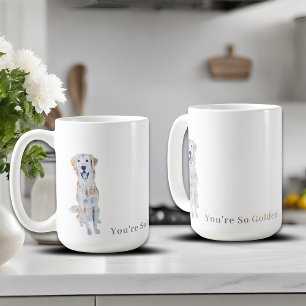 Watercolor Golden Retriever Dog Coffee Mug