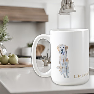 Watercolor Golden Retriever Dog Coffee Mug