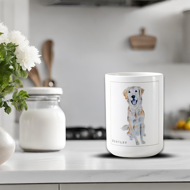 Watercolor Golden Retriever Dog Personalised Coffee Mug (Creator Uploaded)