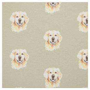 Watercolor Golden Retriever Dog Pet Animal Print Fabric