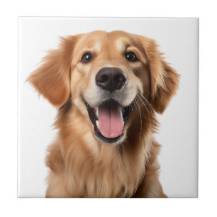 Watercolor Golden Retriever Dog Pet Animal Quote Tile