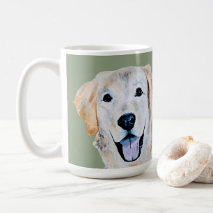 Watercolor Golden Retriever Dog Sage Coffee Mug