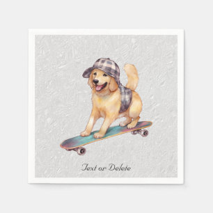 Watercolor Golden Retriever Napkins