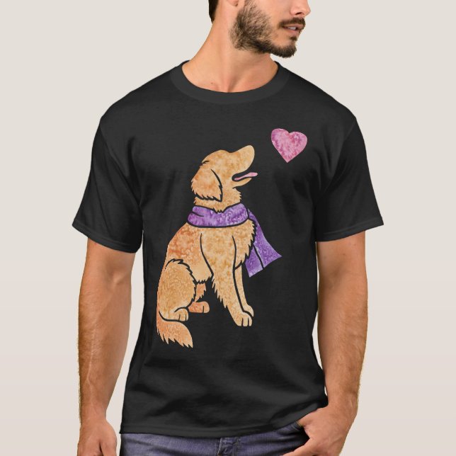 Watercolor Golden Retriever T-Shirt (Front)