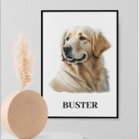 Watercolor Golden RetrieverPortrait Personalized