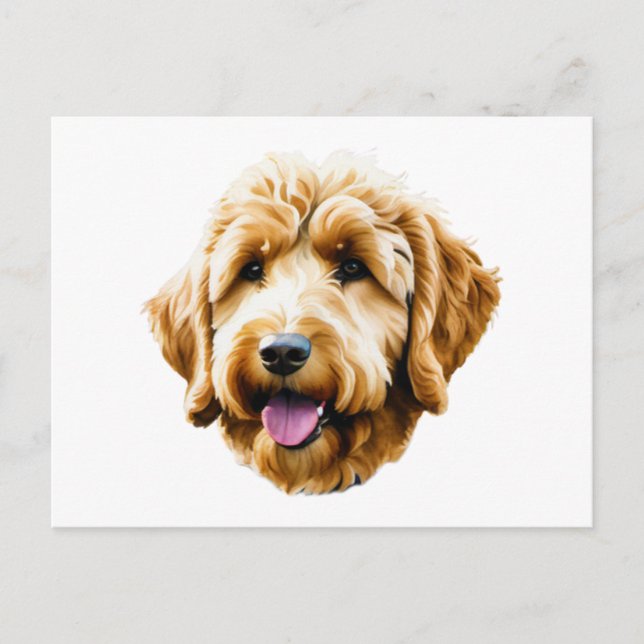 Watercolor Goldendoodle Postcard (Front)