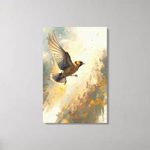 Watercolor Goldfinch – Elegant Bird Nature Canvas Print