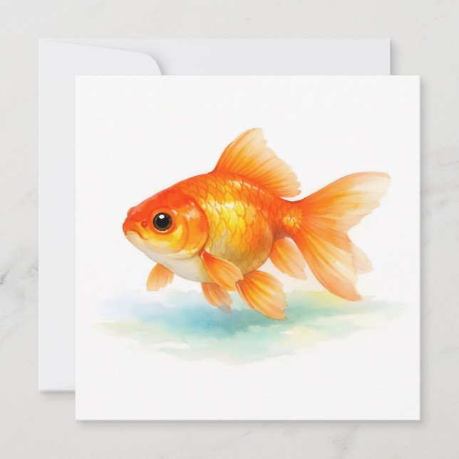 Watercolor Goldfish  Card (Front)