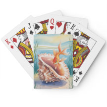 Watercolor Goldfish in Coral Shell