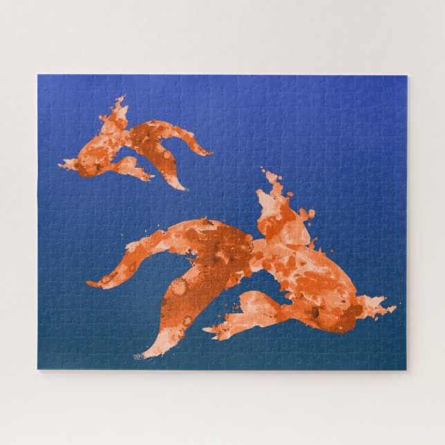 watercolor goldfish jigsaw puzzle (Horizontal)