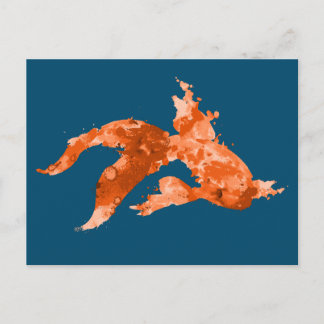 watercolor goldfish postcard