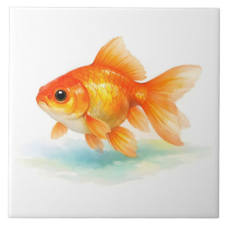 Watercolor Goldfish  Tile