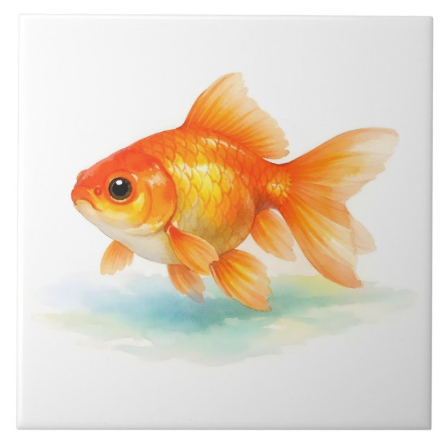 Watercolor Goldfish  Tile (Front)