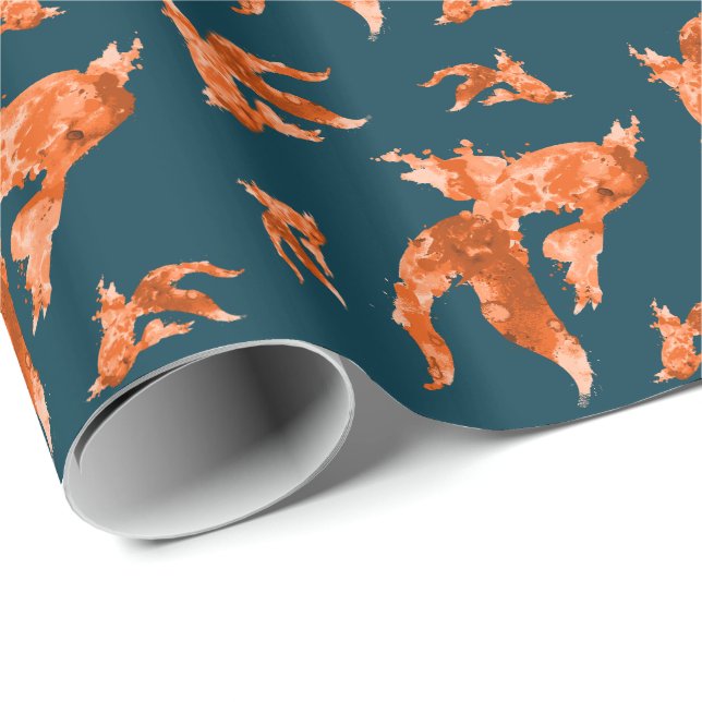 watercolor goldfish wrapping paper (Roll Corner)