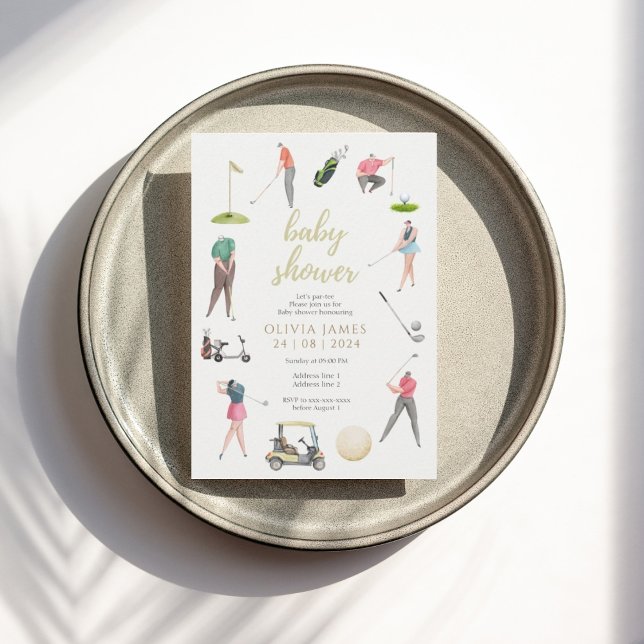 Watercolor golf baby shower invitation (Creator Uploaded)