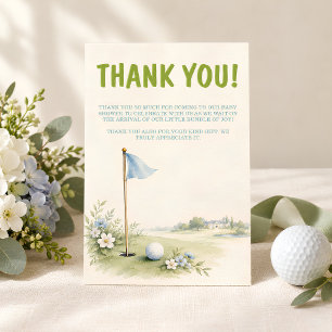 Watercolor Golf Baby Shower Thank You Card