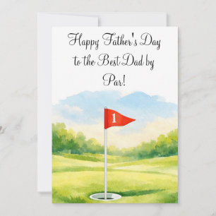 Watercolor Golf Best Dad by Par Father's Day Invitation