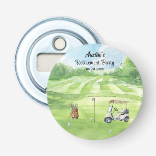 Watercolor Golf Course Retirement Party Favour Bottle Opener