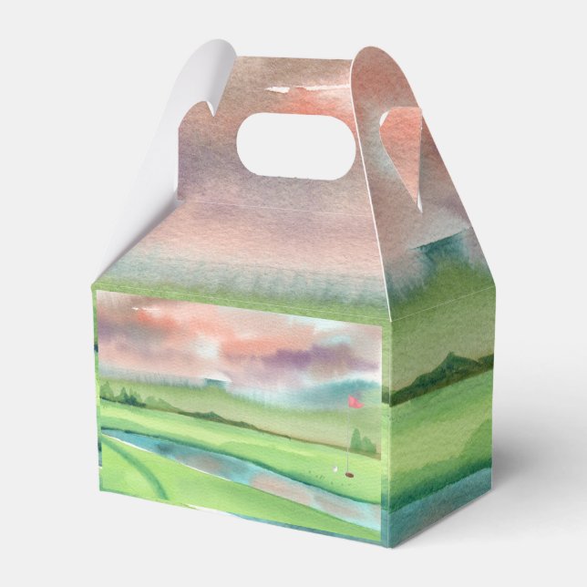 Watercolor Golf Favour Box (Back Side)