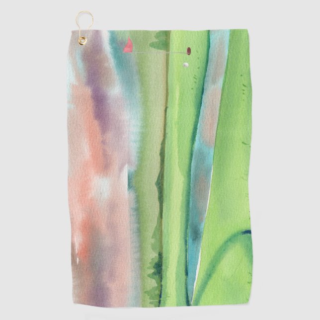Watercolor Golf Golf Towel (Front)