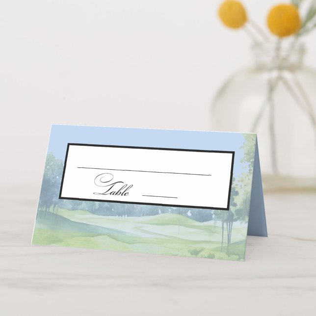 Watercolor Golf Theme Wedding Place Card (Creator Uploaded)