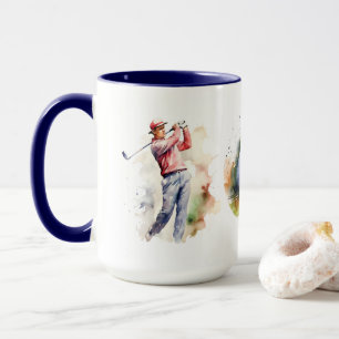 Watercolor Golfer Mug