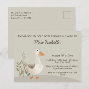 Watercolor Goose Baby Shower Invitatation Postcard