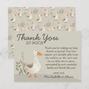 Watercolor Goose Baby Shower Thank You Card