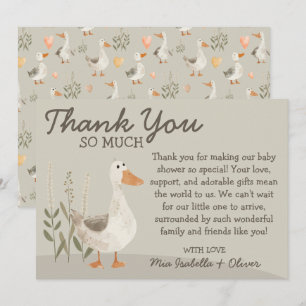 Watercolor Goose Baby Shower - Thank You Card