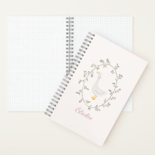 Watercolor Goose Custom name  Notebook