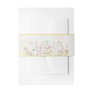 Watercolor Goose Duck Wildflower Baby Shower Invitation Belly Band