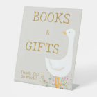 Watercolor Goose Floral Baby Shower Books Gifts