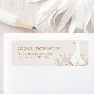 Watercolor Goose Wildflower Baby Shower Address