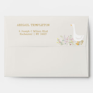 Watercolor Goose Wildflower Baby Shower Address Envelope