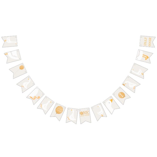 Watercolor Goose Wildflower Twins Baby Shower Bunting (All)