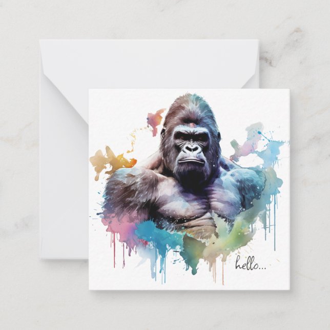 Watercolor Gorilla Notecards (Front)