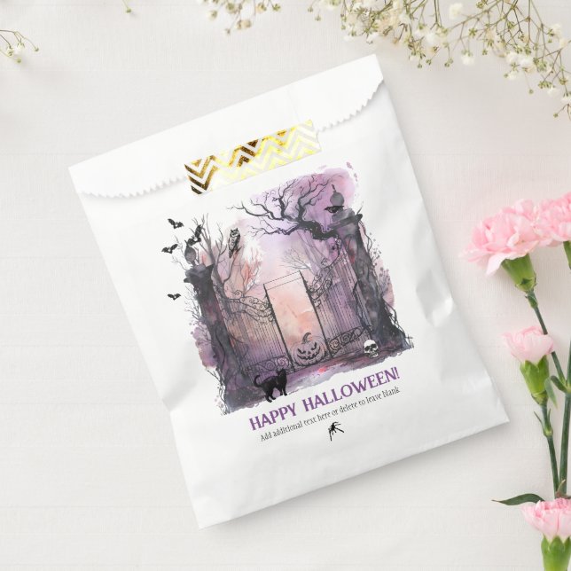 Watercolor Gothic Gate Entrance Halloween Party Favour Bags (Sealed)