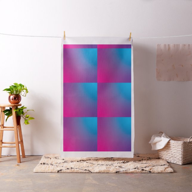 Watercolor Gradient Pillow Square Blue Purple Pink Fabric (In Situ)