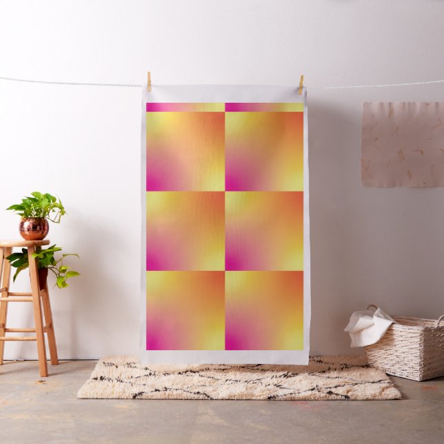 Watercolor Gradient Pillow Square Pink Orange Fabric (In Situ)
