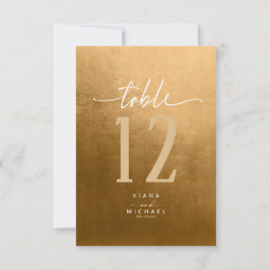Watercolor Gradient Table Number Autumn Gold ID786