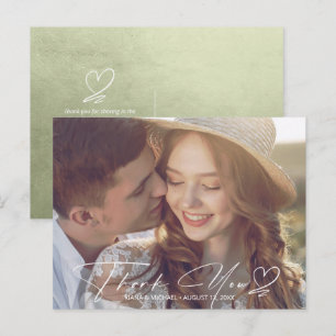 Watercolor Gradient Thank You Sage Green ID786 Announcement Postcard