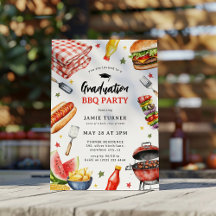 Watercolor Graduation BBQ Party
