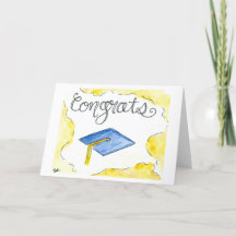 Watercolor Graduation Card