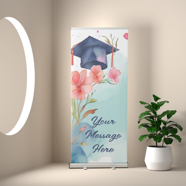 Watercolor Graduation Celebration  Retractable Banner (Creator Uploaded)