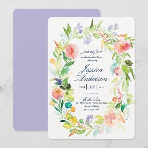 Watercolor Graduation Open House Invitation